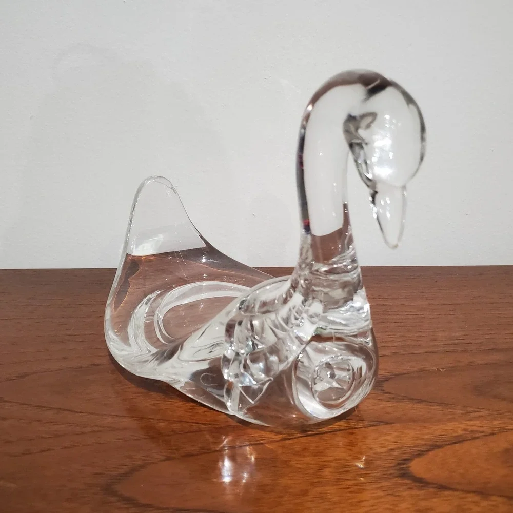 Lucite Acrylic Swan Towel Holder Clear Mid-Century Modern Bath Kitchen Vintage